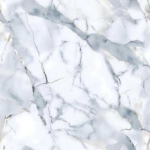 Seamless 3D Clear White Natural Marble PBR Texture with Subtle Veins and Glossy Finish