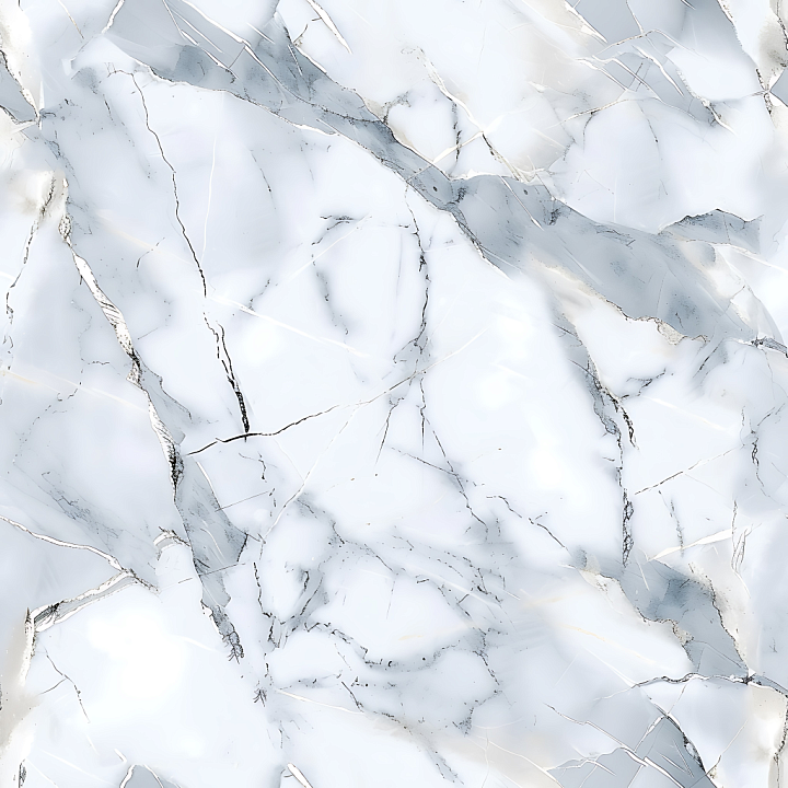 Clear White Natural Marble with Subtle Veins and Glossy Finish seamless PBR texture preview