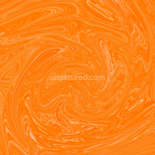 Seamless 3D PBR Orange Swirl Watercolor Texture with Fluid Marbling