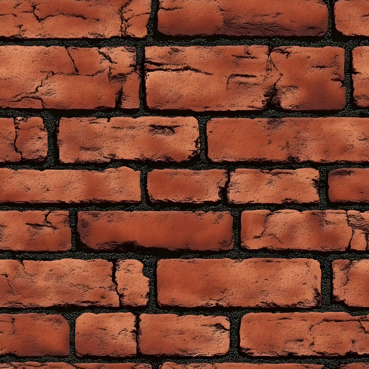 Cracked Red Brick Wall with Detailed Weathering seamless PBR texture preview