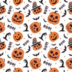 Pattern Bundle - Seamless 3D Halloween Pumpkin & Bat Pattern PBR Texture with Cartoonish Spooky Motifs texture preview