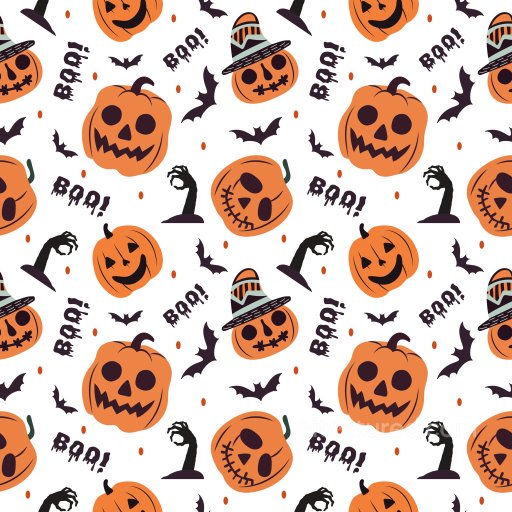 Halloween Pumpkin & Bat Pattern PBR Texture with Cartoonish Spooky Motifs seamless Pattern Bundle PBR texture
