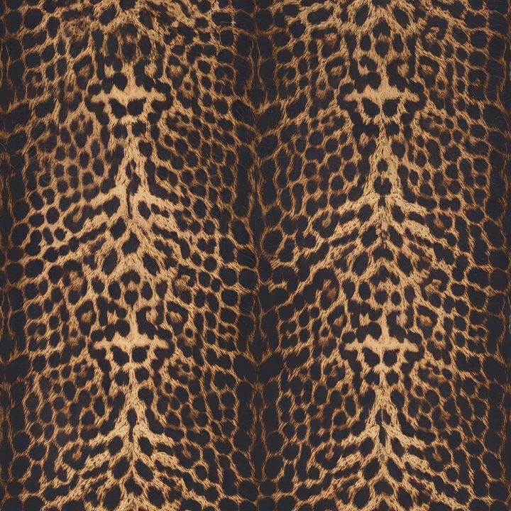 Leopard Print Fur with Natural Brown and Black Pattern seamless PBR texture preview