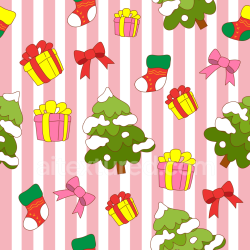 seamless Seamless 3D PBR Texture of Christmas Digital Paper with Gifts and Trees on Pink Stripes texture 8k free download PBR
