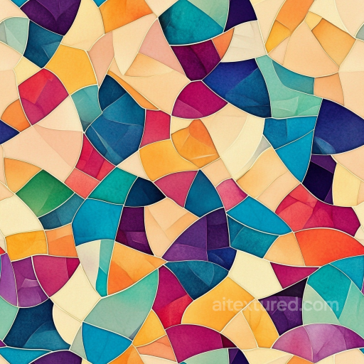 Mosaic PBR Texture Featuring Vibrant Irregular Ceramic Tiles seamless Mosaic PBR texture