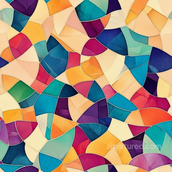 Mosaic PBR Texture Featuring Vibrant Irregular Ceramic Tiles Mosaic texture preview