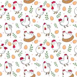 Pattern Bundle - Seamless 3D Pattern PBR Texture Featuring Playful Cartoon Chickens and Eggs texture preview