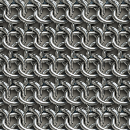 Of Polished Steel Chainmail With Butted Rings seamless Chainmail PBR texture