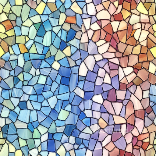 Colorful Irregular Glass Mosaic PBR Texture with Shiny Finish seamless Mosaic PBR texture