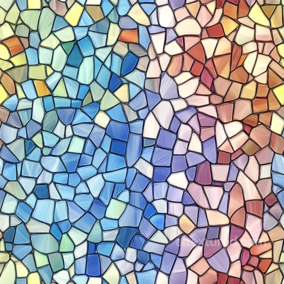 Colorful Irregular Glass Mosaic PBR Texture with Shiny Finish Mosaic texture preview