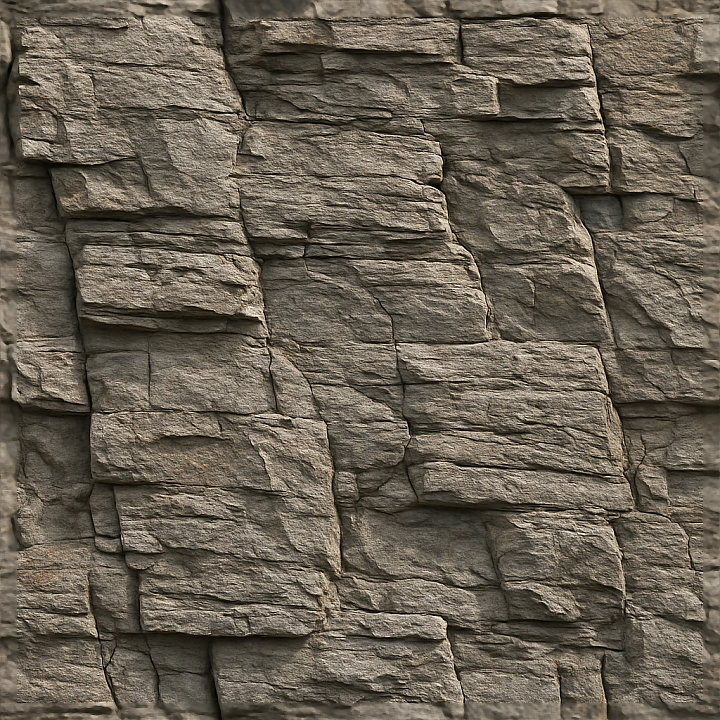 Layered Schist Stone Surface Showing Stratified Geological Features seamless PBR texture preview