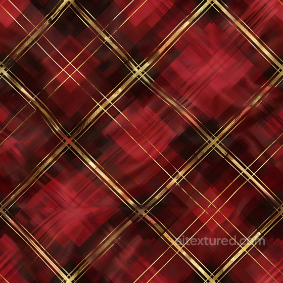 Plaid Fabric Texture in Red with Gold Accents Plaid texture preview