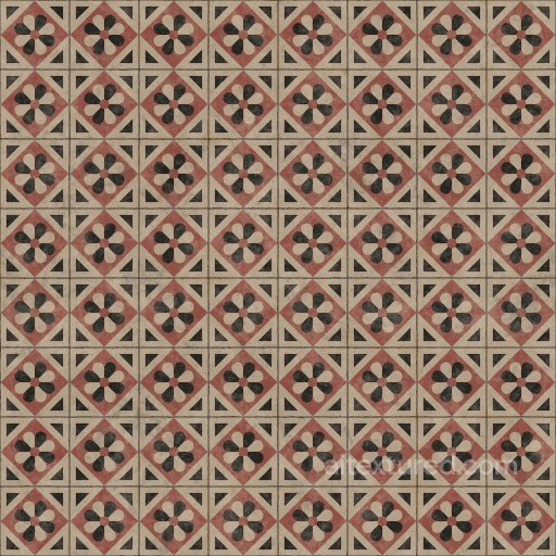 Vintage Tiles with Flower Pattern | Free PBR seamless Tile PBR texture