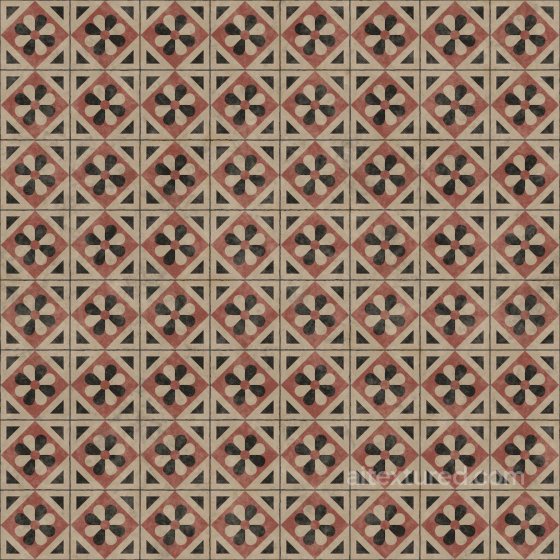 Vintage Tiles with Flower Pattern | Free PBR Tile texture preview