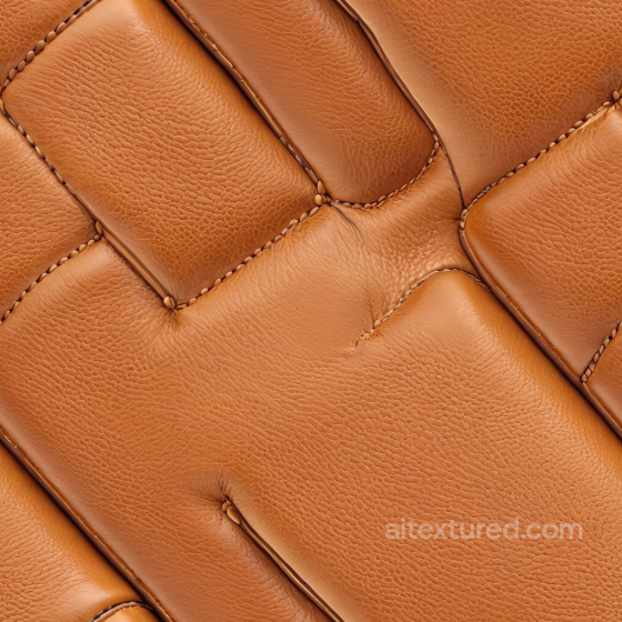Quilted Tan Leather Texture with Fine Grain and Stitched Panels Leather texture preview