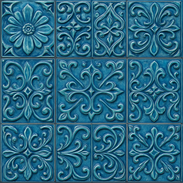 Detailed Glazed Ceramic Tile seamless PBR texture preview