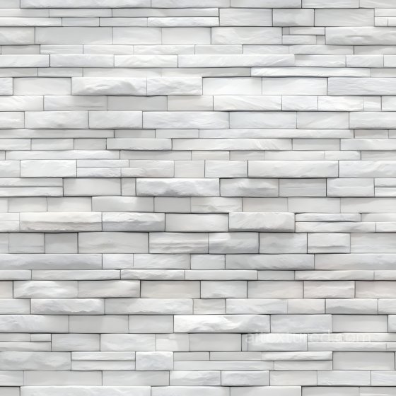 Cracked White Brick Wall PBR Texture with Chipped Surface and Linear Pattern Brick texture preview