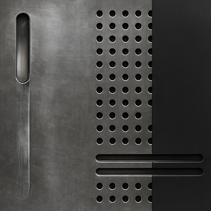 Laser Cut Metal Furniture Surface Detail seamless PBR texture preview