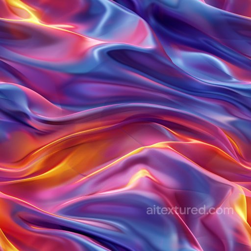Seamless 3D PBR Texture of Glossy Satin Fabric with Multicolor Reflection texture preview