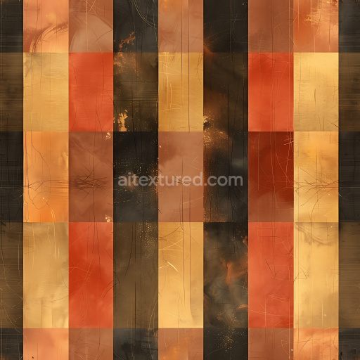 Seamless 3D Metal PBR Texture with Plaid Pattern and Rust Accents