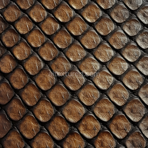 Seamless 3D Reptilian Skin PBR Texture Featuring Detailed Scaled Surface and Natural Creases