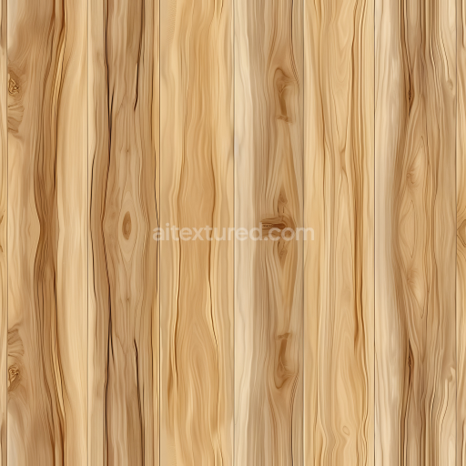Seamless 3D Light Pine Wood Planks PBR Texture with Natural Grain and Knots