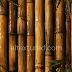 seamless Seamless 3D PBR Texture of Glossy Bamboo Stalks with Deep Grain Detail texture 8k free download PBR