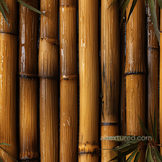 Glossy Bamboo Stalks Seamless Texture with Deep Grain Detail Bamboo texture preview