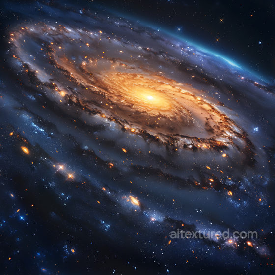 Space PBR Texture Featuring Radiant Spiral Galaxy and Vibrant Starfield Star, space, planets texture preview