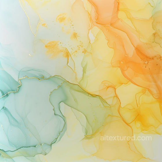 Alcohol Ink PBR Texture Featuring Soft Orange and Teal Fluid Layers Alcohol ink texture preview