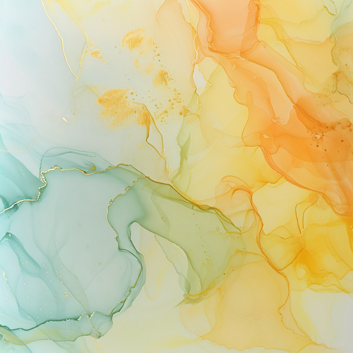 Alcohol Ink Featuring Soft Orange and Teal Fluid Layers seamless PBR texture preview