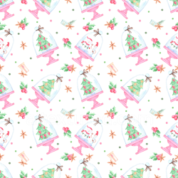 seamless Seamless 3D PBR Texture of Festive Watercolor Christmas Digital Paper Pattern texture 8k free download PBR