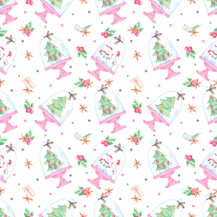 All Christmas Digital paper of Watercolor Christmas Digital Paper with… seamless PBR texture preview