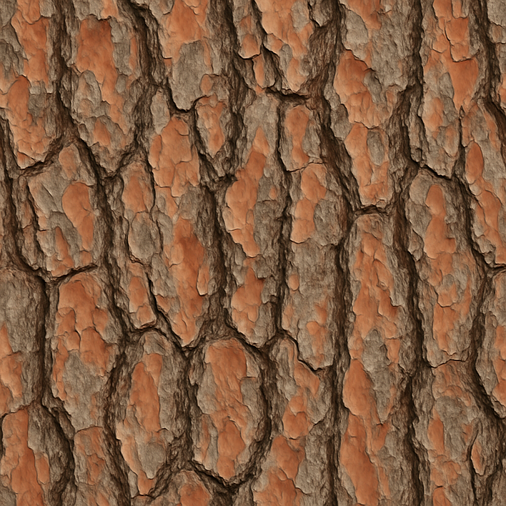 Pine Bark Wood seamless PBR texture preview