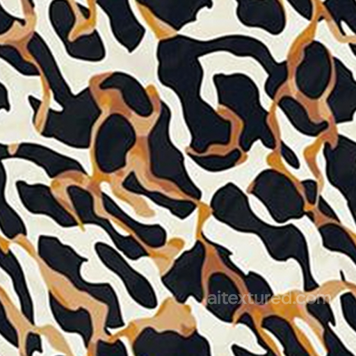 Leopard Print Fabric Texture with Black and Brown Spots seamless Leopard Print PBR texture