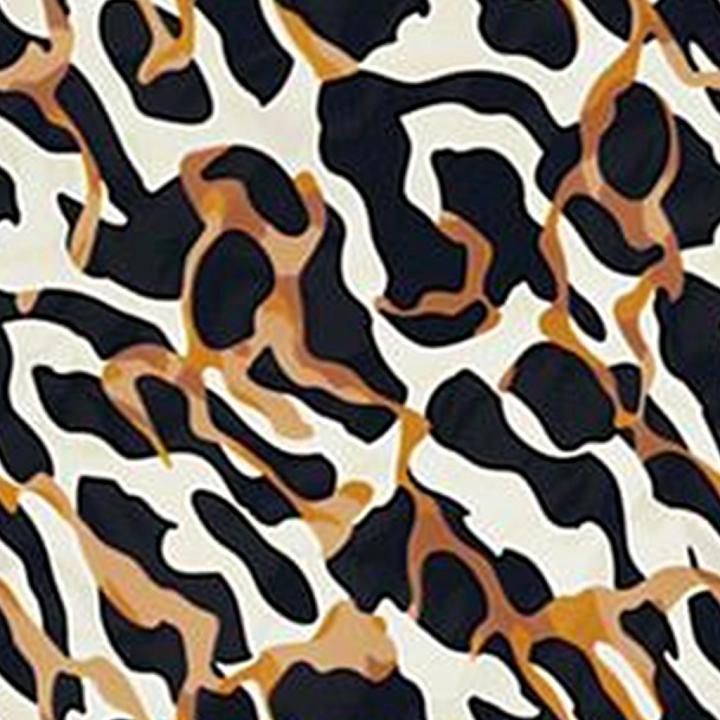 Leopard Print Fabric with Black and Warm Brown Pattern seamless PBR texture preview