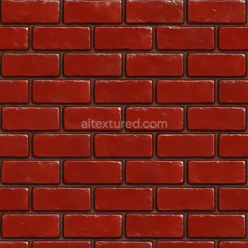 Shiny Red Brick Texture Seamless 1024X1024