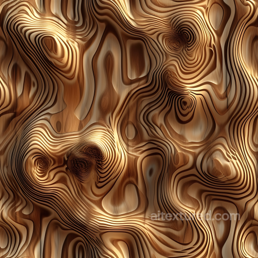 Sculpted Wood Grain PBR Texture with Intricate Contours and Warm Tones seamless Wood PBR texture