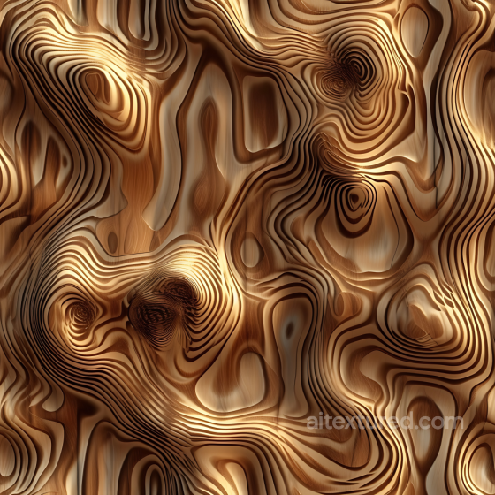 Sculpted Wood Grain PBR Texture with Intricate Contours and Warm Tones Wood texture preview