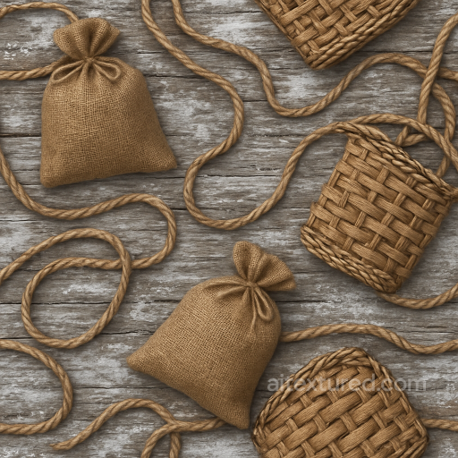 Burlap Sack Rustic Twine Holiday Wrapping seamless Merry christmas PBR texture