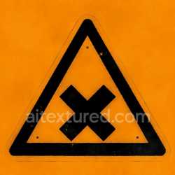 seamless Sign Warning Caution Triangle Black Orange Grunge Dirty Rustic Rough texture 8k free download PBR
