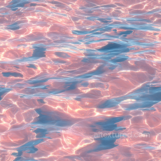 Water Texture of Stylized Pink Ocean Surface with Soft Waves seamless Water PBR texture