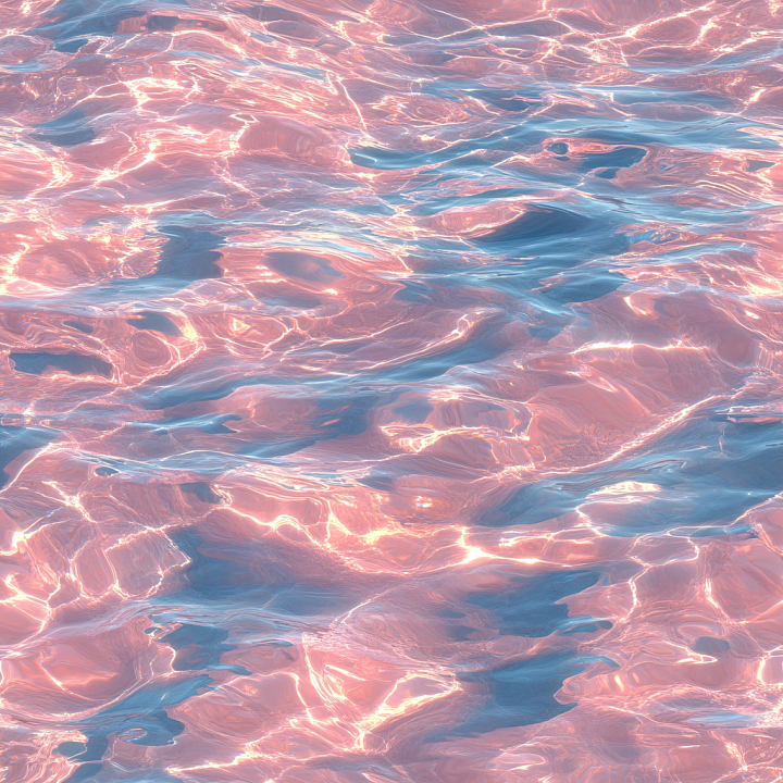 Water of Stylized Pink Ocean Surface with Soft Waves seamless PBR texture preview