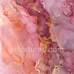 seamless Seamless 3D Alcohol Ink PBR Texture Featuring Pink and Gold Fluid Marbling texture 8k free download PBR