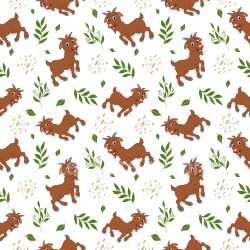 Pattern Bundle - Seamless 3D Pattern PBR Texture with Playful Cartoon Goats and Greenery texture preview