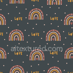 seamless Seamless Boho Fabric 3D PBR Texture with Rustic Rainbows and Polka Dots texture 8k free download PBR