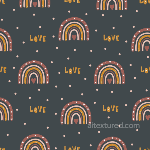 Seamless Boho Fabric 3D PBR Texture with Rustic Rainbows and Polka Dots seamless Boho Seamless PBR texture