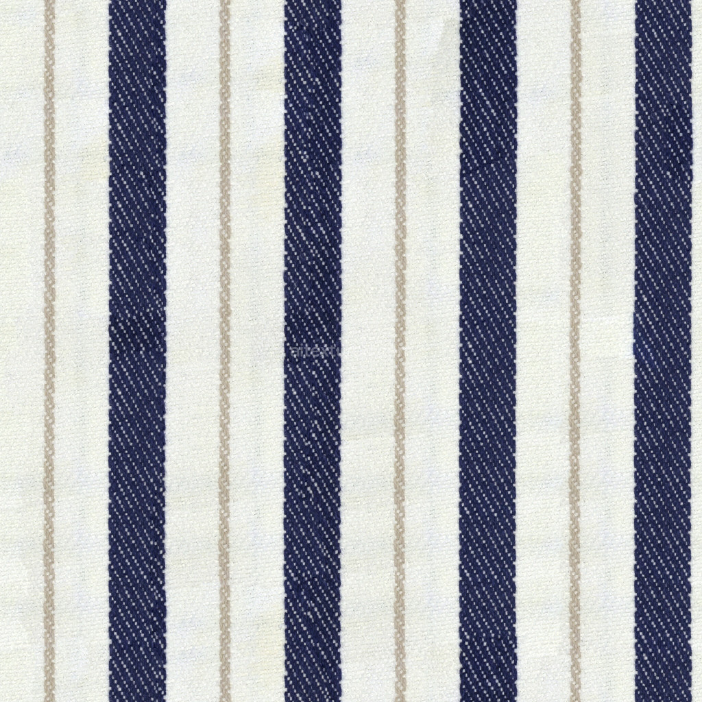 Seamless fabric texture with blue and cream stripes