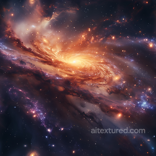 Space PBR Texture Featuring a Radiant Galaxy and Nebula Clouds seamless Star, space, planets PBR texture