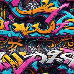 seamless Seamless 3D PBR Graffiti Texture with Bright Pink, Orange, and Blue Street Art texture 8k free download PBR